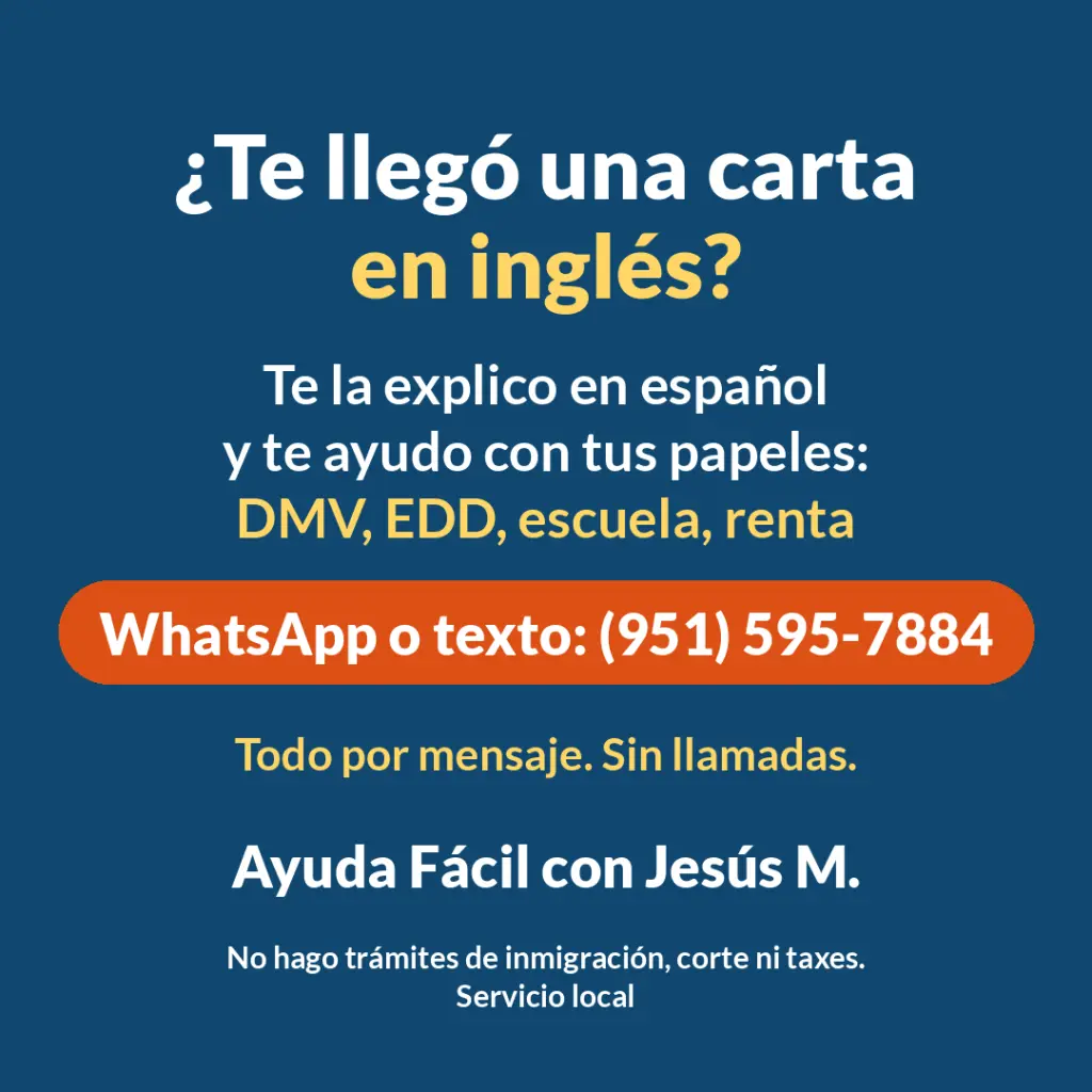 Ayuda con papeles en español por WhatsApp – cartas, DMV, EDD, CDL