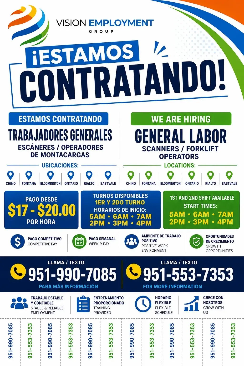 Contratación de Mano de Obra General - Escáneres/Operadores de Montacargas
