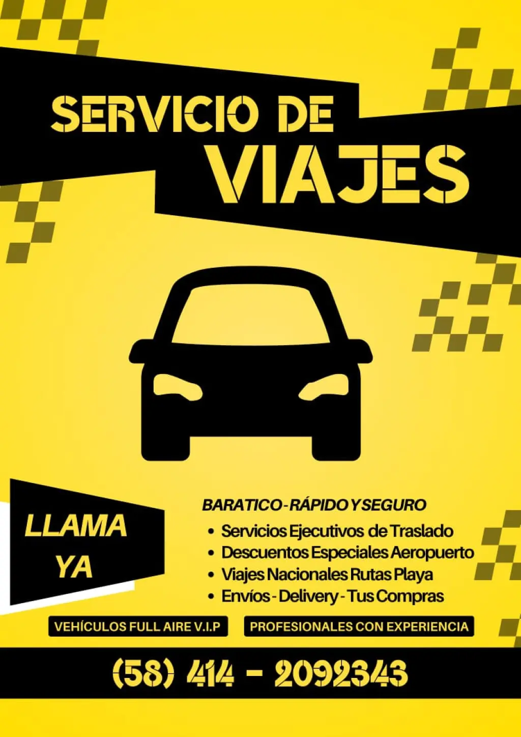Viajes Fletes Mudanzas Traslado Ejecutivo en Caracas Taxi Envíos Delivery