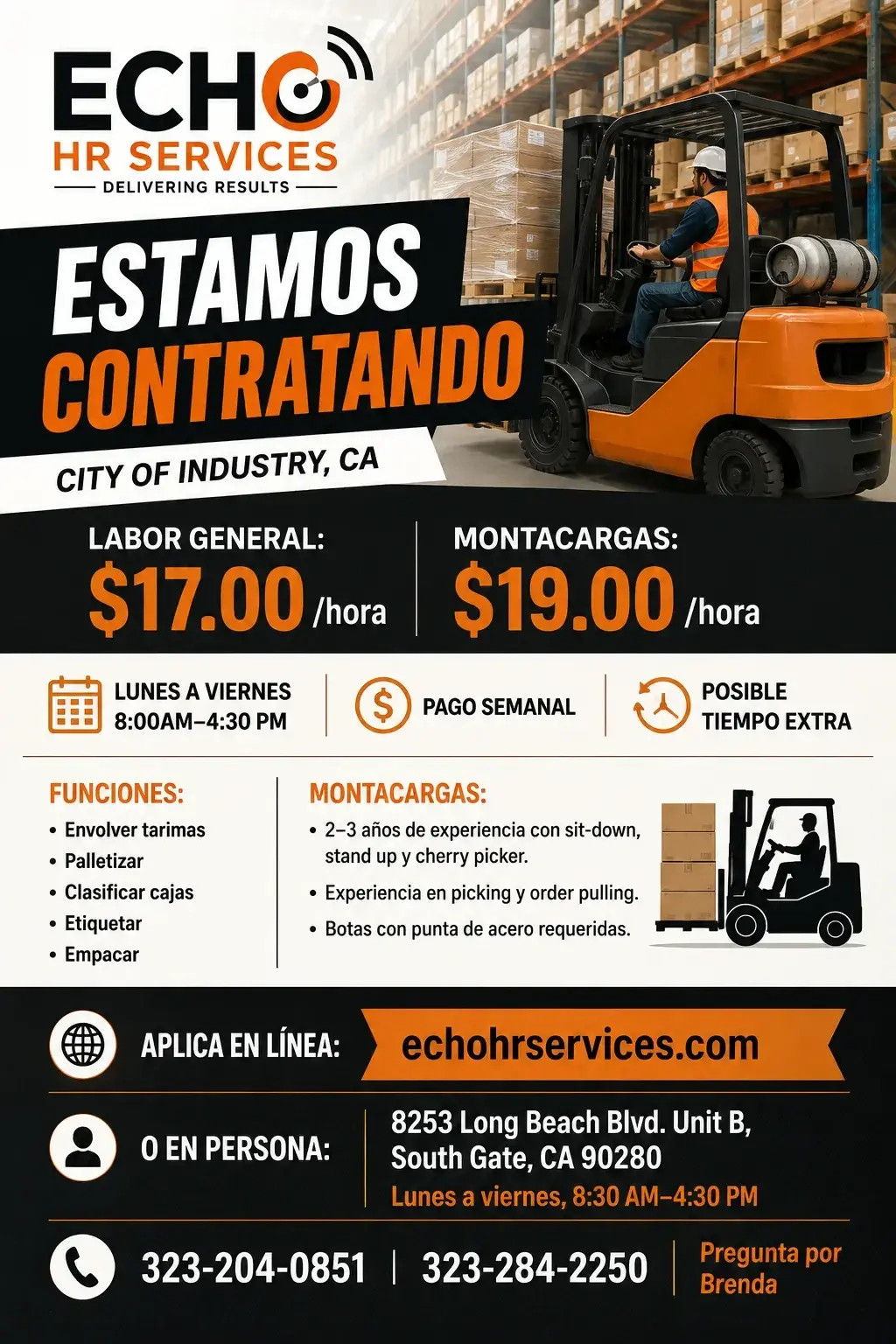 ¡BODEGA CONTRATANDO HOY!