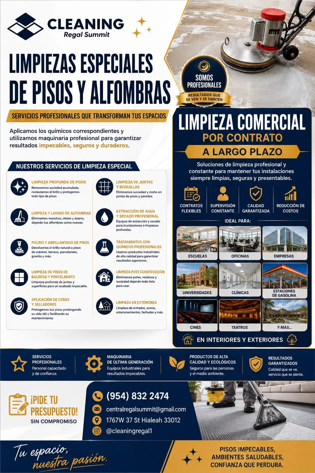 Servicios Profesionales de Limpieza de Pisos y Alfombras