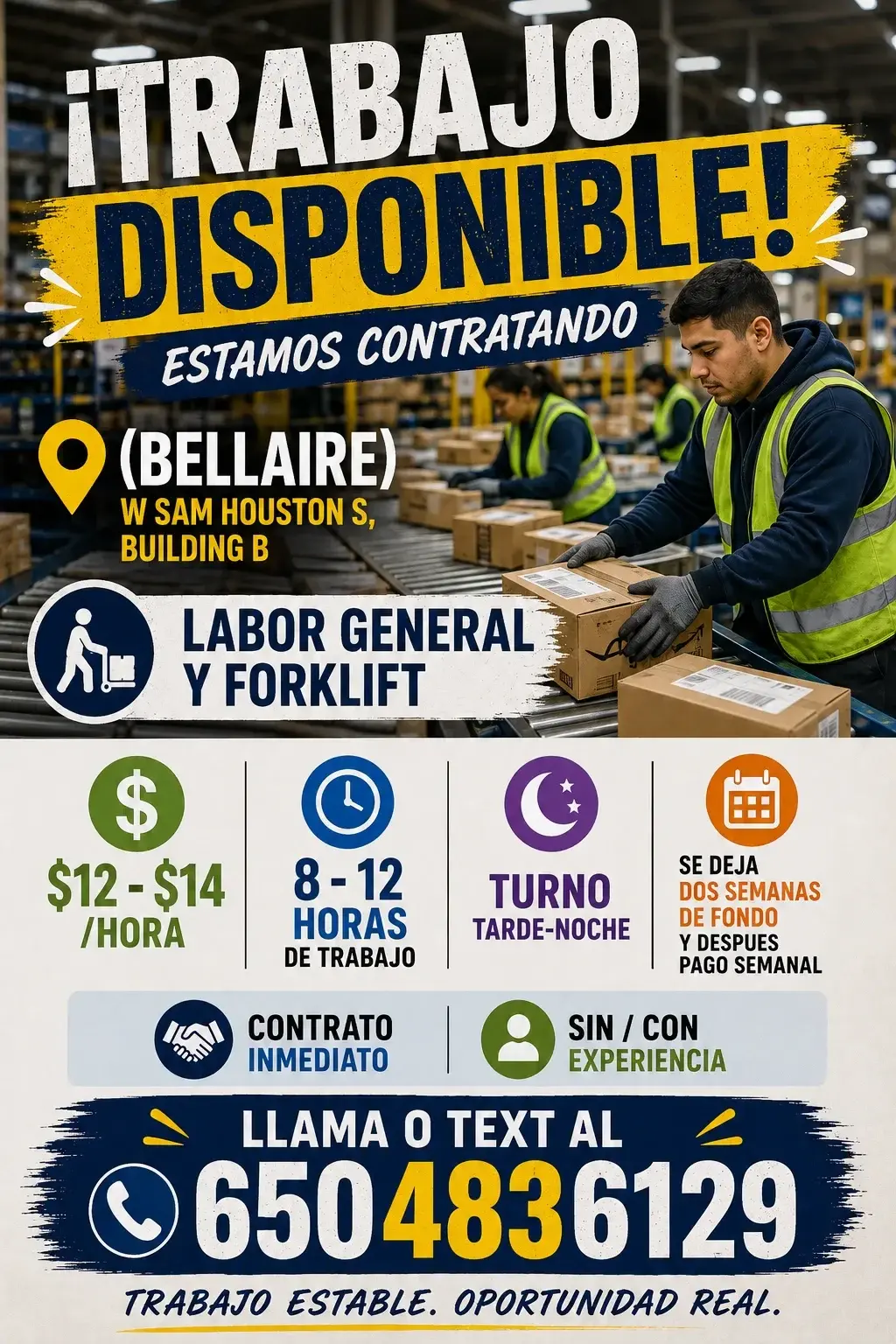 Trabajo En Alamacen: labor general y forklift