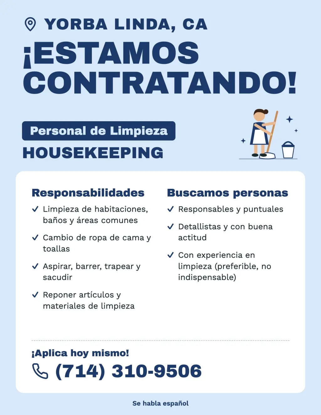 🚨 ¡Buscamos (Housekeeping)! 🚨