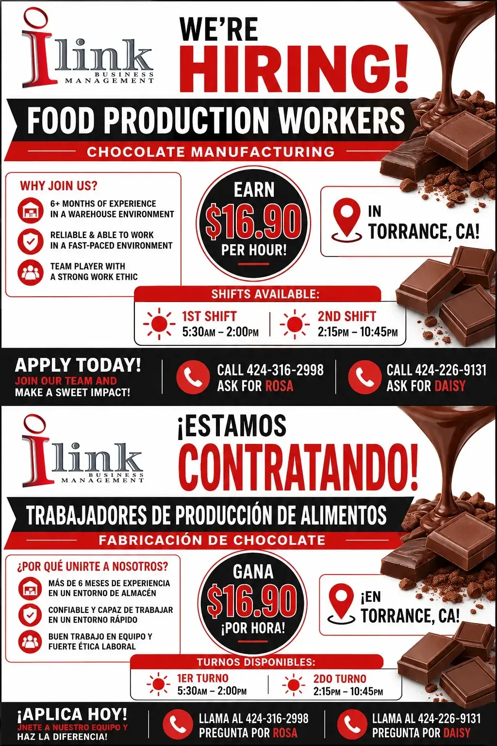 Se solicitan 4 muchachos para bodega