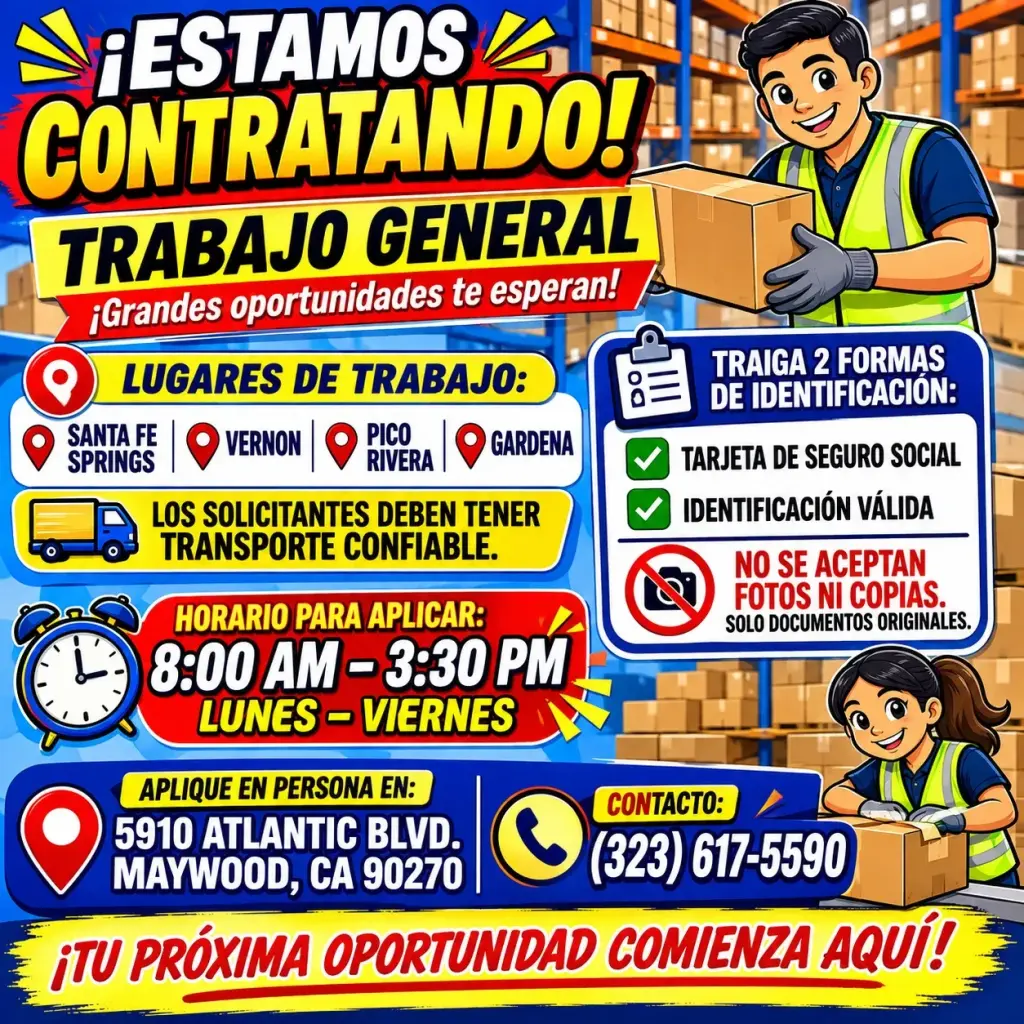 ¡Oportunidades de Trabajo General Disponibles!
