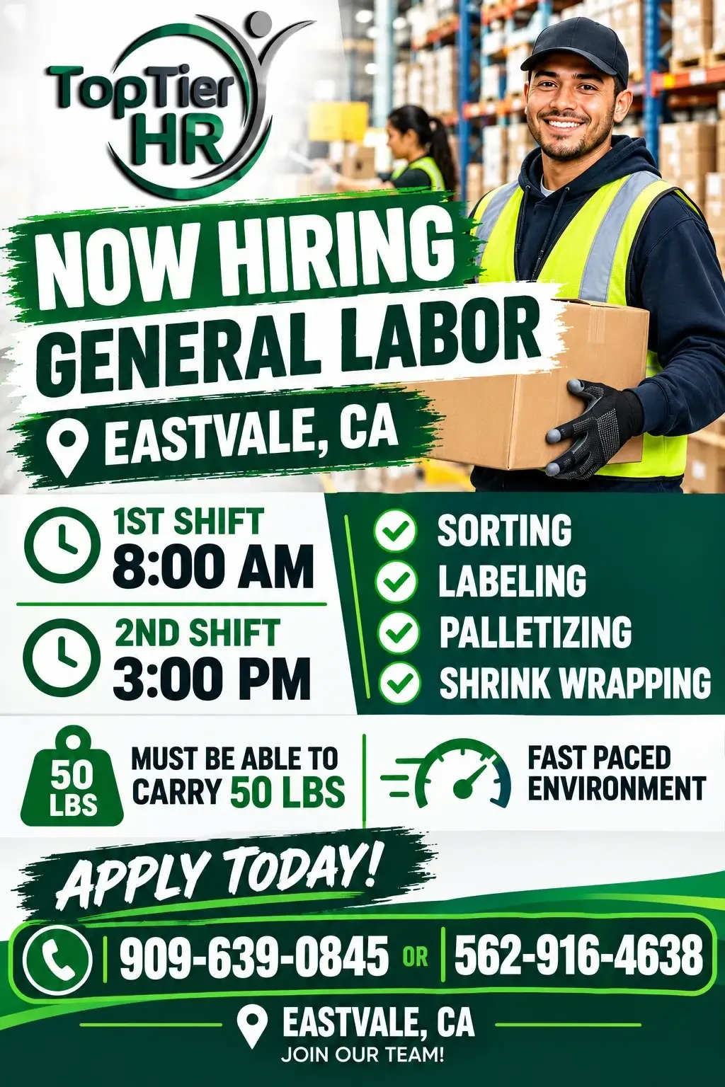 LABOR GENERAL **CONTRATANDO URGENTE**