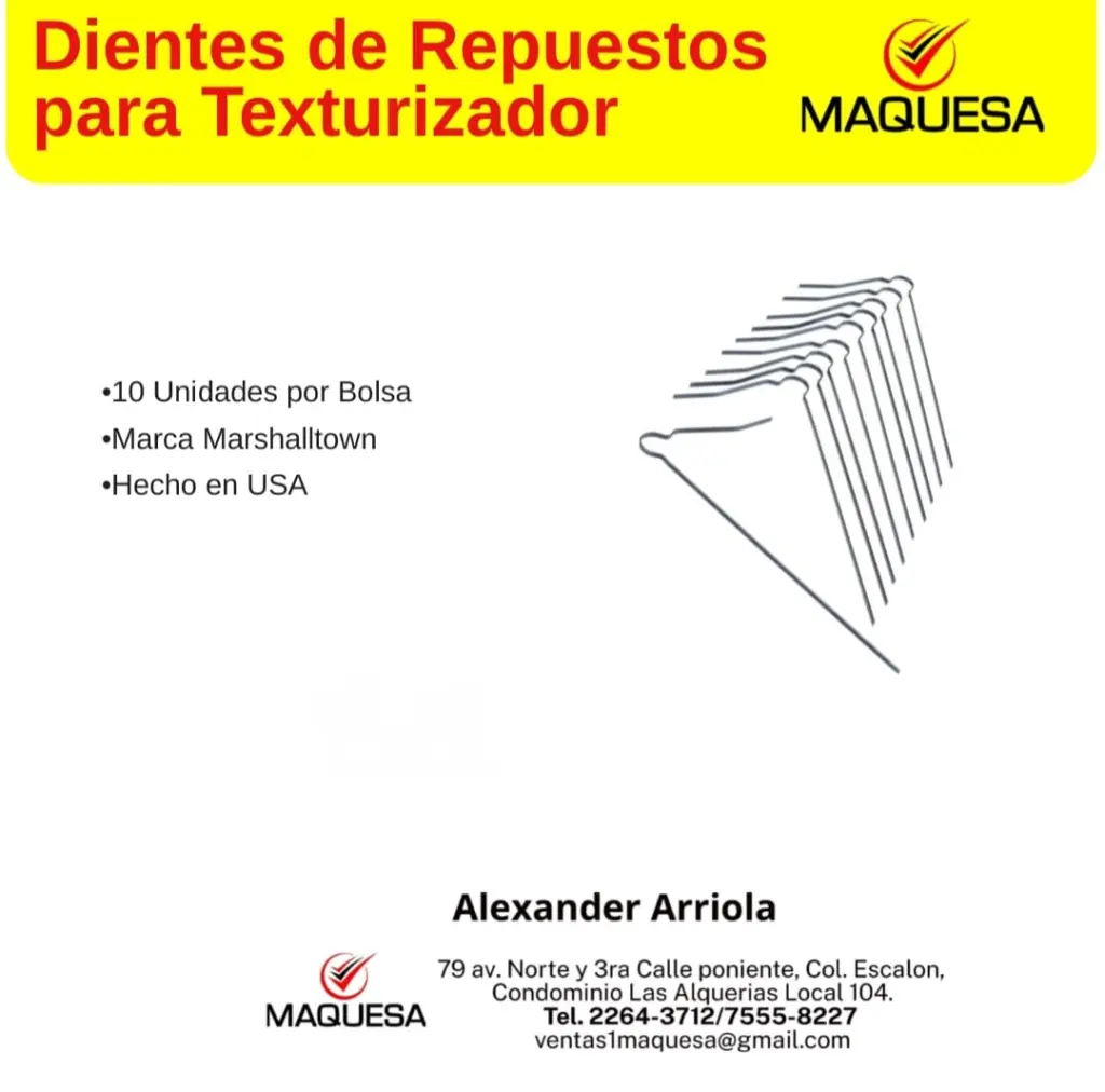 Dientes de Acero de Repuesto para Texturizadores MARSHALLTOWN.
