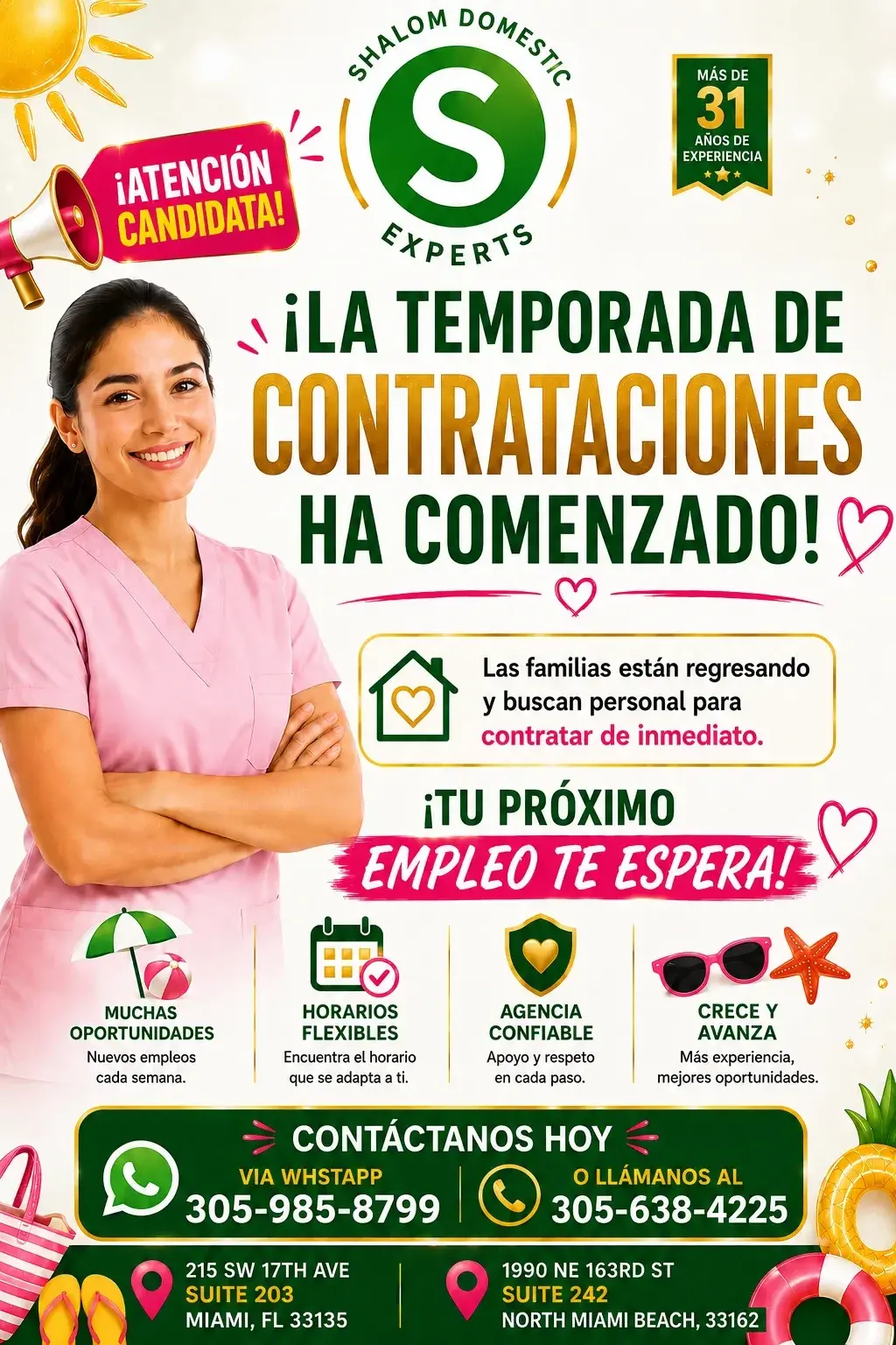 📢 ¡LAS FAMILIAS ESTÁN REGRESANDO Y TENEMOS MUCHOS EMPLEOS DISPONIBLES!