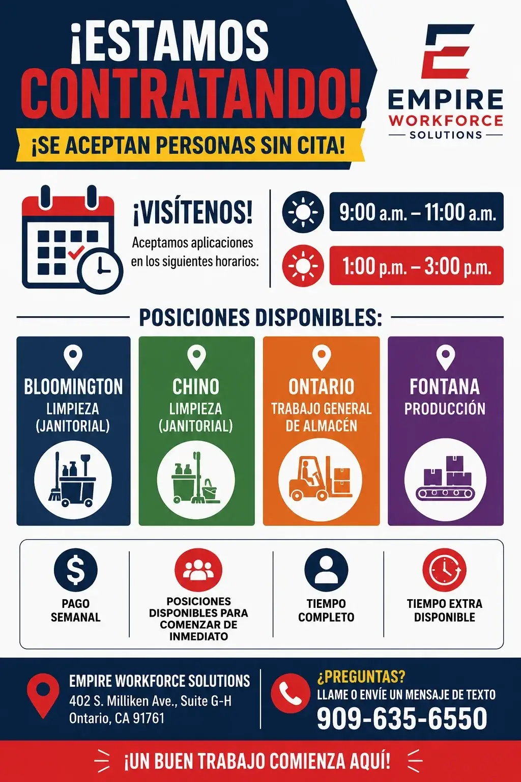 Oportunidades de Empleo Disponibles - ¡Contratación Inmediata!