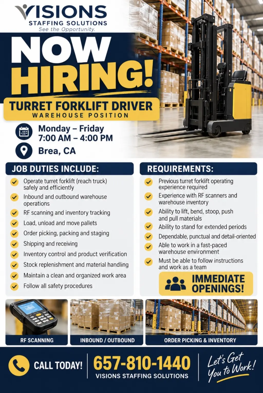 Forklift driver-Turret- shipping
