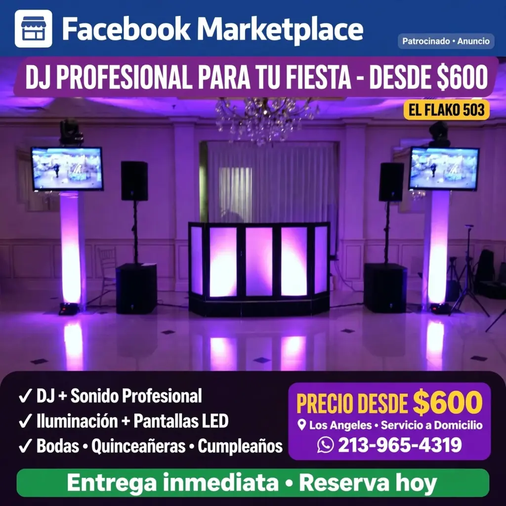 DJ CON PANTALLAS LED Y LUCES PARA XV AÑOS Y BODAS - LOS ANGELES Y ALREDEDORES