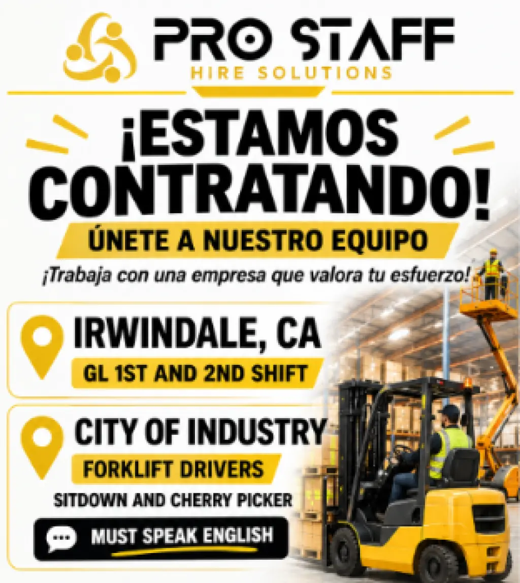 FORKLIFT POSITIONS - CITY OF INDUSTRY