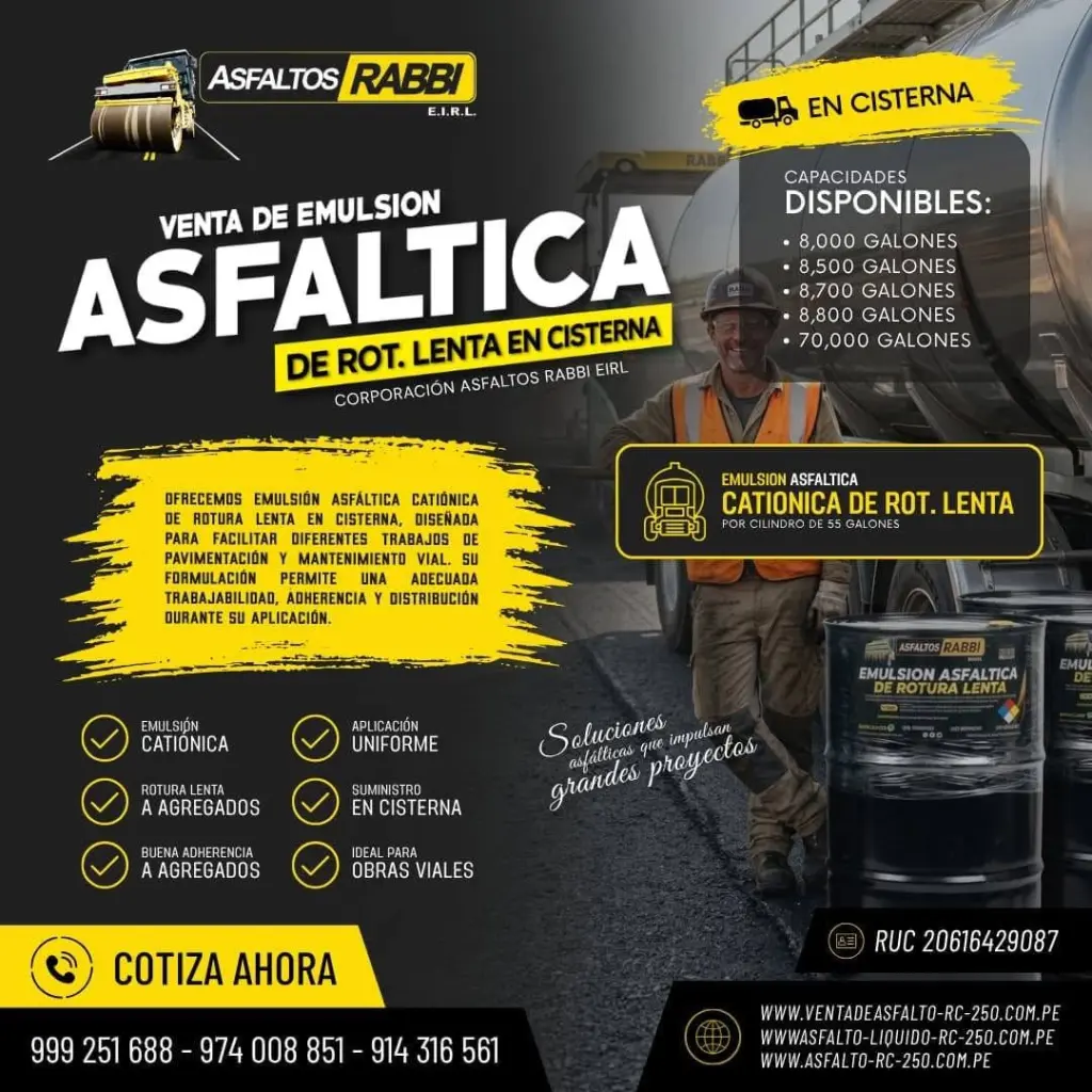Ofertamos asfalto líquido MC-30 en cisternas calidad garantizada para tus obras