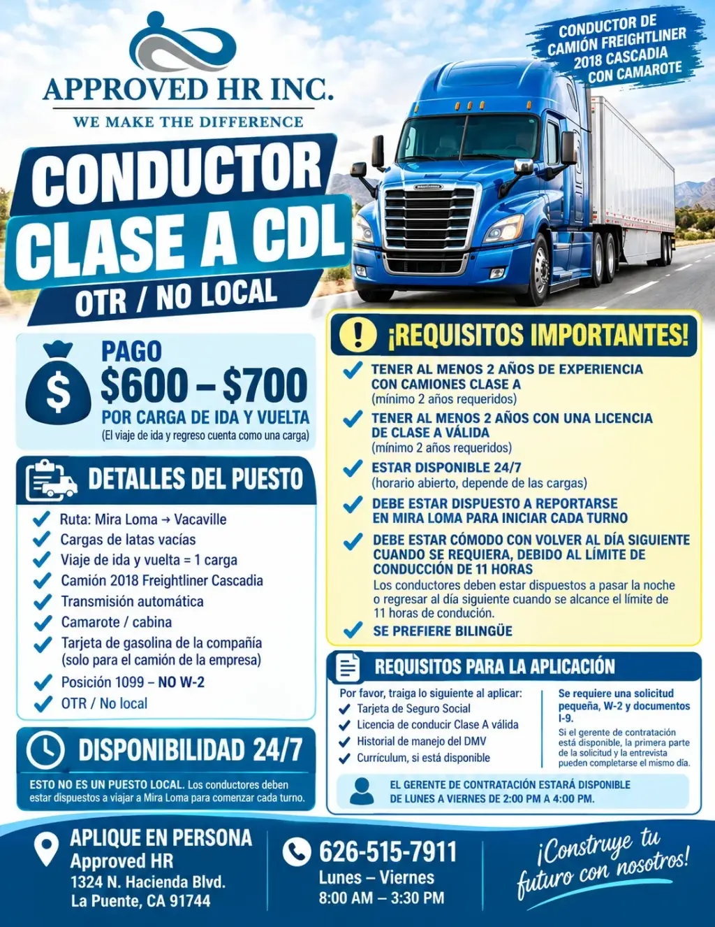 CLASS A DRIVER NEEDED!!!