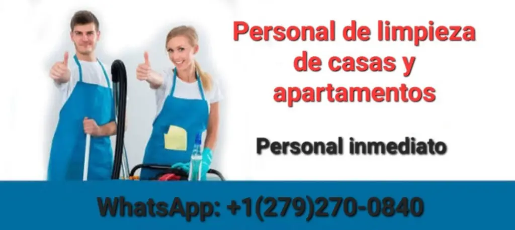Oportunidad laboral de limpieza.