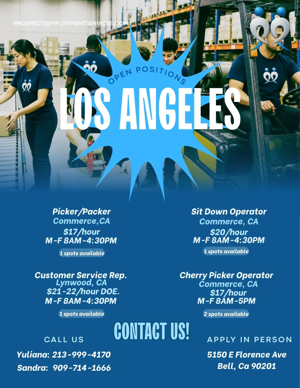 LOS ANGELES OPEN POSITIONS