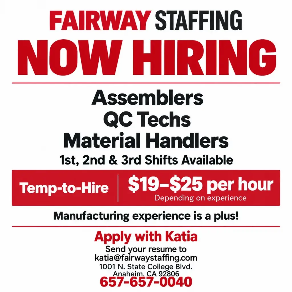 Now Hiring Assemblers!