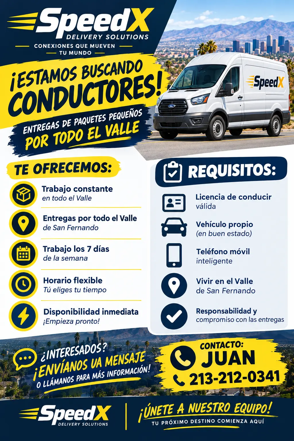 🚨 ¡SE BUSCAN CONDUCTORES – SPEEDX! 🚨