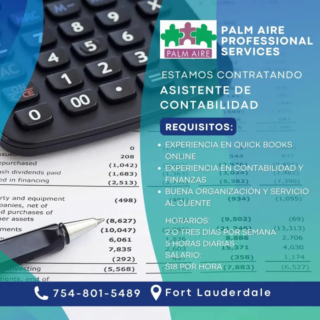 Se necesita asistente contable.