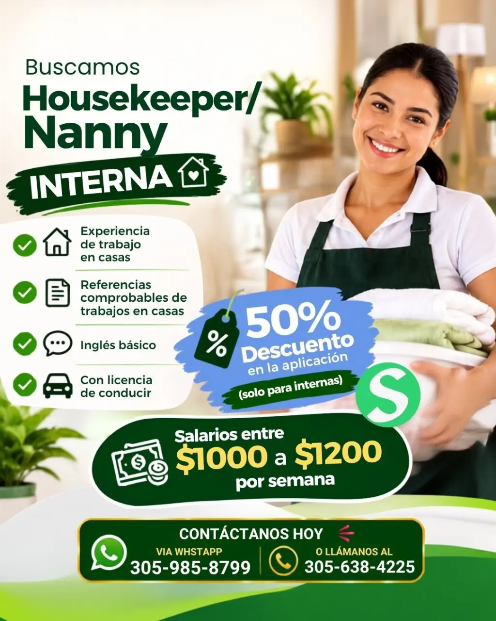 🏠✨ ¡BUSCAMOS HOUSEKEEPERS Y NANNIES INTERNAS! ✨🏠