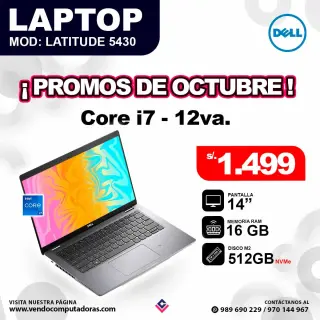 Laptop DELL core i7 - 12va. LATITUDE 5430