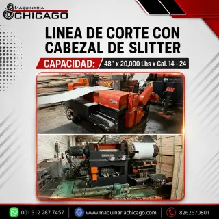 LINEA DE CORTE DAHLSTROM CON CABEZAL DE SLITTER  48" x 20,000 Lbs x Cal. 14 - 24