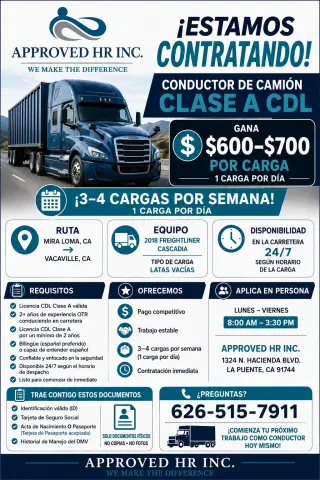 BUSCAMOS MANEJADOR DE CAMIONETAS CLASE A!!!