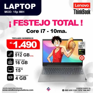Laptop LENOVO THINKBOOK core i7 - 10ma.