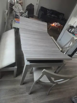 Set dinner with bench and chairs