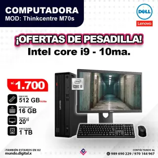 Computadora LENOVO THINKCENTRE & DELL Core i9 - 10ma / M70s