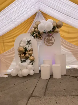 Hermosa Carpa para Fiestas con telas y el tema que tu quieras