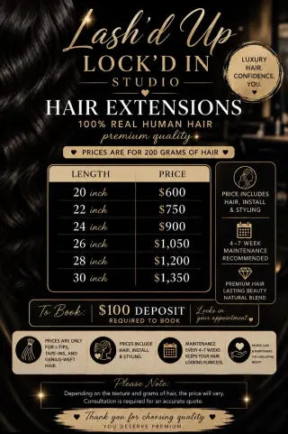 Lash’d Up Lock’d In Studio Hair Extensions