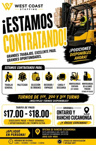 NOW HIRING | ESTAMOS CONTRATANDO