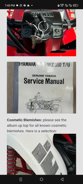 Yamaha ATV Ignition Key and Switch