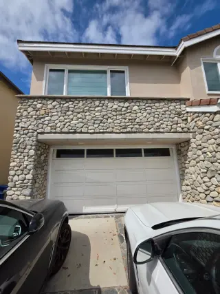 Wood roll up garage door