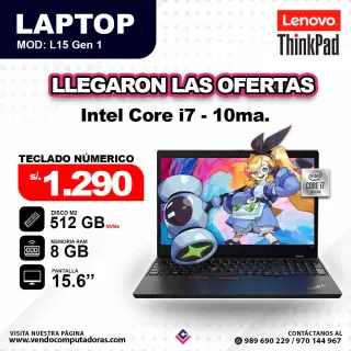 Laptop Core i7 - 10ma. Gen. / L15 Generación 1