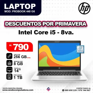 Laptop HP Intel Core i5 - 8va. Generacion