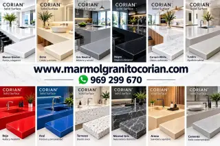 CORIAN en tableros de cocina, caunter de atención al público, baños, curvos
