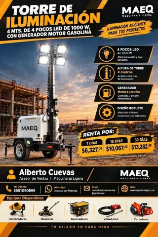 VENTA Y RENTA DE MAQUINARIA LIGERA PARA CONTRUCCION
