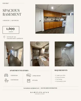 🏡 APARTAMENTO 1 HABITACIÓN EN RENTA – COLLEGE POINT