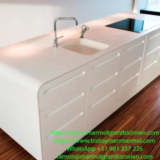 Corian, granito, marmol, piedra sinterizada, terrazo, piedra talamoye, koris