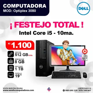 PC OPTIPLEX 3080 Intel core i5 - 10ma.
