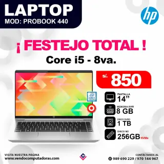 Laptop HP core i5 - 8va. / PROBOOK 440