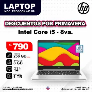 Laptop HP Intel Core i5 - 8va. Generacion