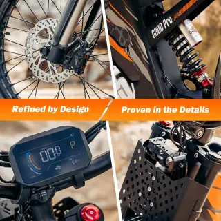 HAPPYRUN G300 Pro Electric Dirt Bike for Adults, 72V 30Ah Battery