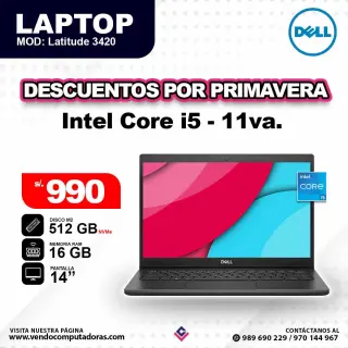 Laptop DELL Core i5 - 11va. - Latitude3420