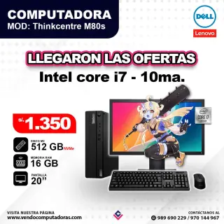 Computadora THINKCENTRE Core i7 - 10ma. / M80s