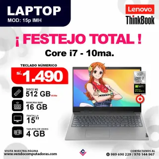 Laptop LENOVO THINKBOOK core i7 - 10ma.