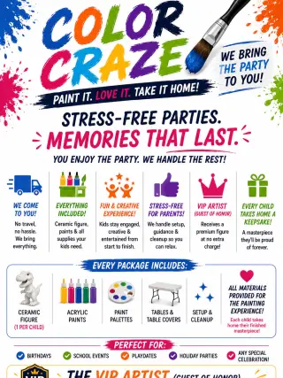 🎨✨ ¡La creatividad llega hasta tu fiesta! | Color Craz3 🎉