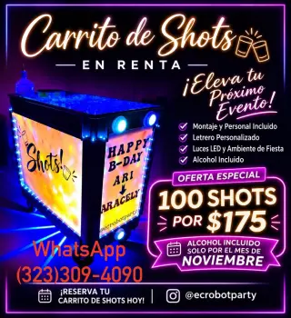 Renta de Carrito de Shots para Eventos